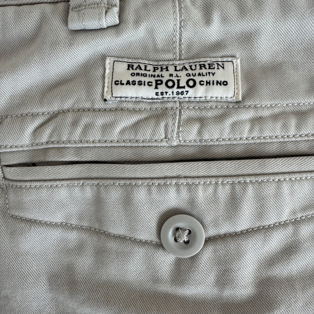Polo Ralph Lauren Men's Classic Chino Cargo Beige‎ Shorts 100% Cotton Size 42 - Picture 4 of 11